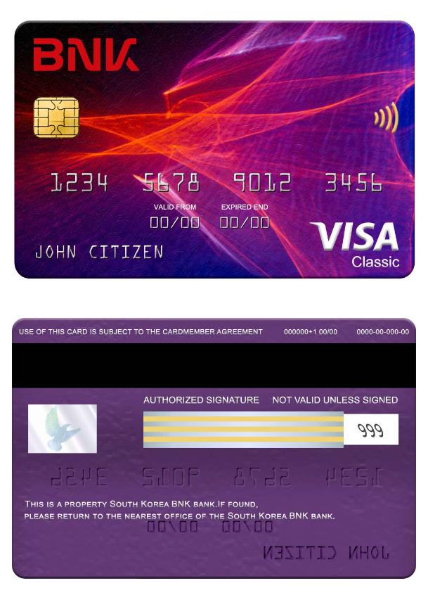 South Korea BNK bank visa classic card